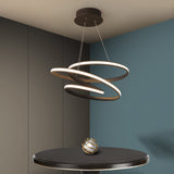 Chic Nordic Style Coffee Metallic Led Suspension Chandelier Light For Restaurants / 21.5 White