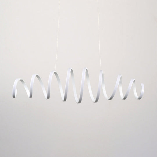 Contemporary White Spiral Chandelier Pendant Light With Acrylic And Led - Ideal For Dining Rooms