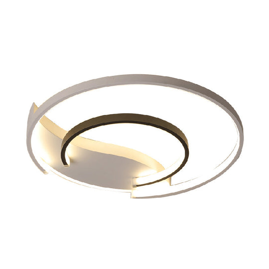 Sleek Led Flush Mount Ceiling Light - Modern Acrylic Fixture For Bedroom Or Living Room In Black &