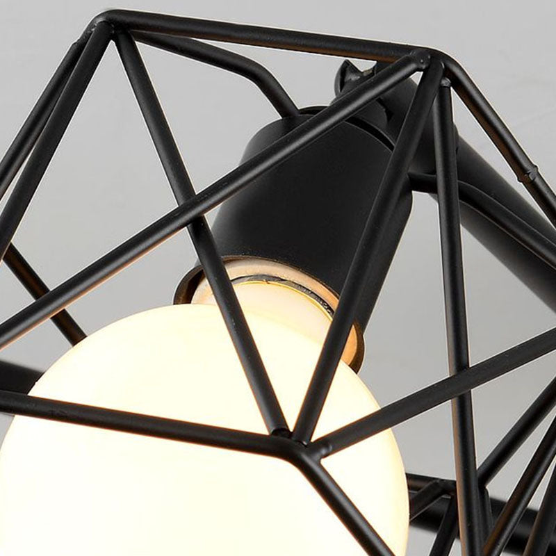 Retro Radial Iron Pendant Light With 8 Bulbs For Barbershop In Black