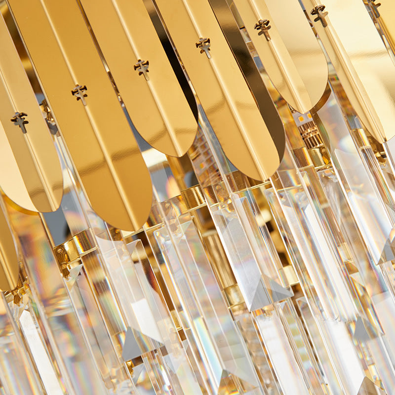 Modernist Metal And Crystal Bedside Wall Lamp With 1 Brass Light