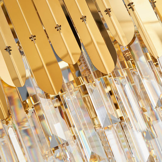 Modernist Metal And Crystal Bedside Wall Lamp With 1 Brass Light