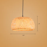 Sleek Handwoven Wood Suspension Light - Minimalist Rattan Pendant Ceiling Lamp