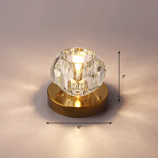 Bud - Shaped Led Crystal Flush Mount Ceiling Light - Modern Design For Corridors Bronze / Warm