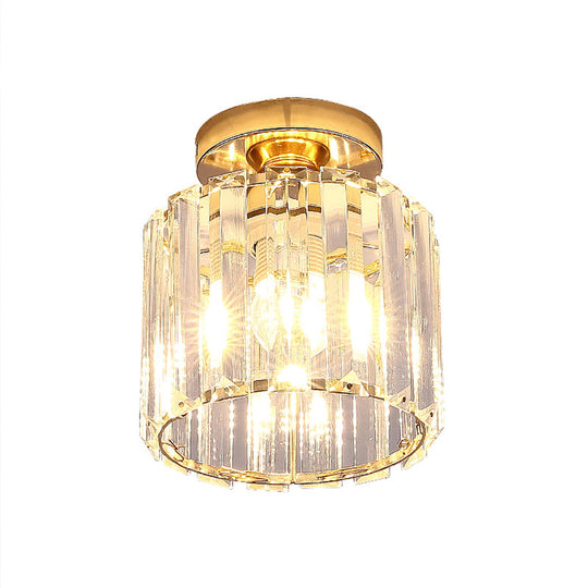 Contemporary Geometric Crystal Prism Flush Mount Led Ceiling Light Fixture