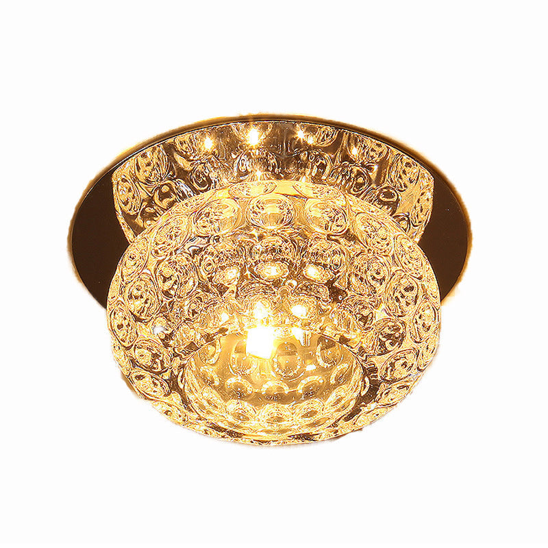 Clear K9 Crystal Doughnut Corridor Led Flush Mount Ceiling Light - Simplicity In Style