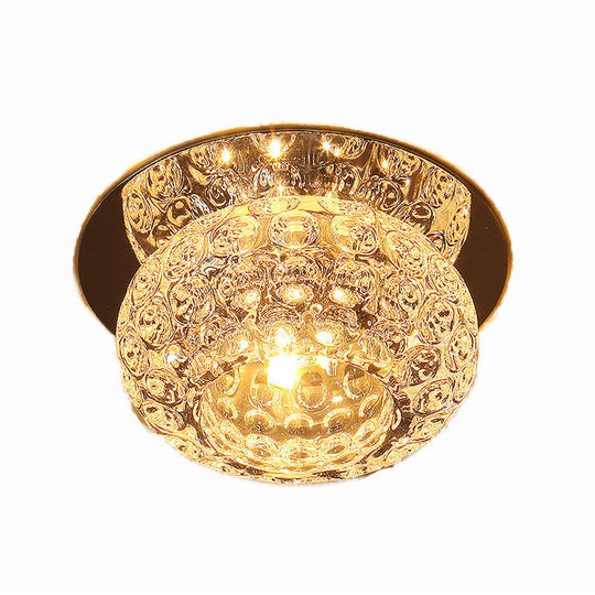 Clear K9 Crystal Doughnut Corridor Led Flush Mount Ceiling Light - Simplicity In Style