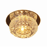 Clear K9 Crystal Doughnut Corridor Led Flush Mount Ceiling Light - Simplicity In Style