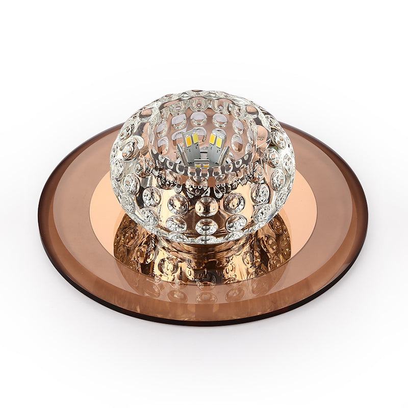 Led Crystal Corridor Ceiling Light - Modern Doughnut Flush Mount Design