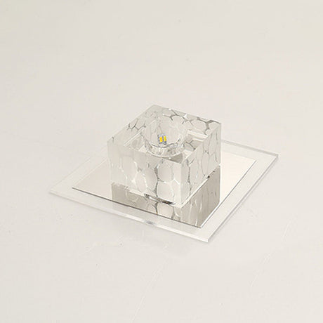 Contemporary Square Crystal Led Flush Ceiling Light For Hallway
