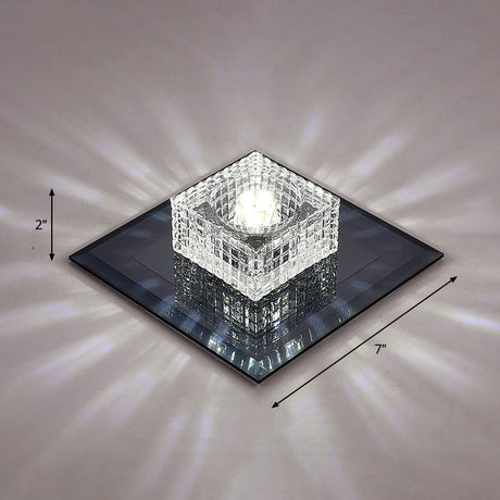 Clear Crystal Passage Led Flush Mount Ceiling Light - Simple & Sleek Design Black / White