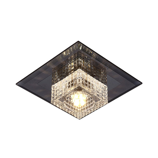 Clear Crystal Passage Led Flush Mount Ceiling Light - Simple & Sleek Design