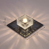Clear Crystal Passage Led Flush Mount Ceiling Light - Simple & Sleek Design Black / Warm