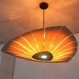 Southeast Asian Wood Triangular Suspension Light - Restaurant Chandelier Fixture