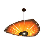 Southeast Asian Wood Triangular Suspension Light - Restaurant Chandelier Fixture
