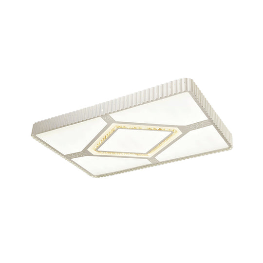 Modern Led Crystal Ceiling Flush Mount Lamp With Multi-Pattern Design