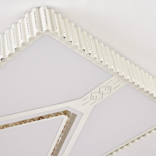 Modern Led Crystal Ceiling Flush Mount Lamp With Multi-Pattern Design