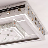 Modern Chrome Led Crystal Ceiling Light Fixture With Elegant Rectangle/Round Pattern