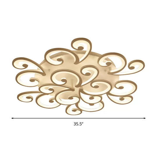 Led Petal Flush Mount Bedroom Ceiling Lamp In Warm/White/Natural Light - Modern Design