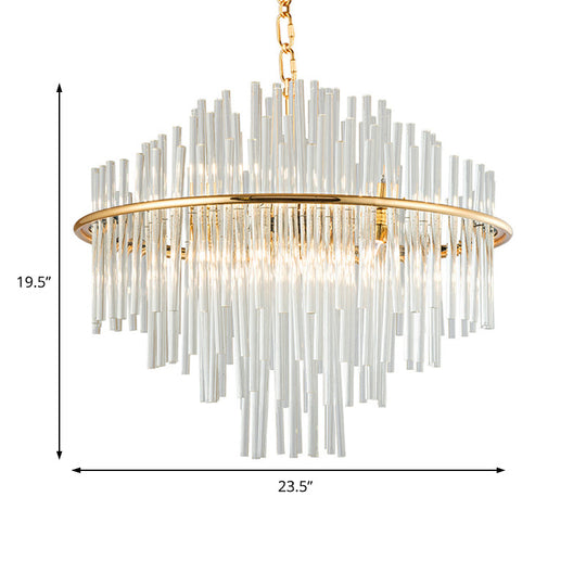 Traditional Crystal Chandelier Pendant Light - Elegant 4 Tiers Multiple Width & Options Gold