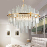 Traditional Crystal Chandelier Pendant Light - 4 Tiers Multiple Sizes Gold Ceiling Lamp 8/12/16
