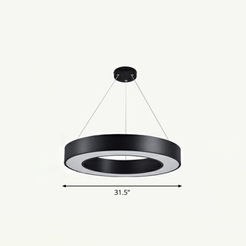 Geometric Led Ceiling Light: Modern Acrylic Office Chandelier - Black