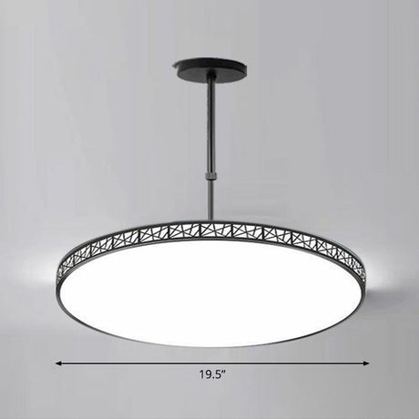 Modern Metallic Hollow-Carved Led Chandelier For Conference Room Lighting Black / 19.5 Third Gear