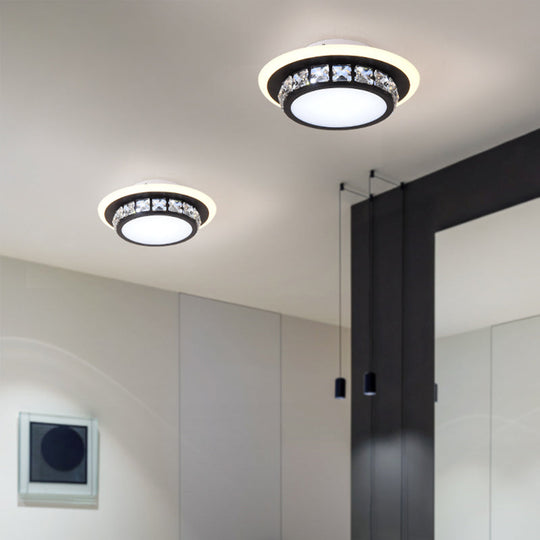 Mini Led Crystal Flush Mount Light For Elegant Corridors - Simplicity In Ceiling Lighting