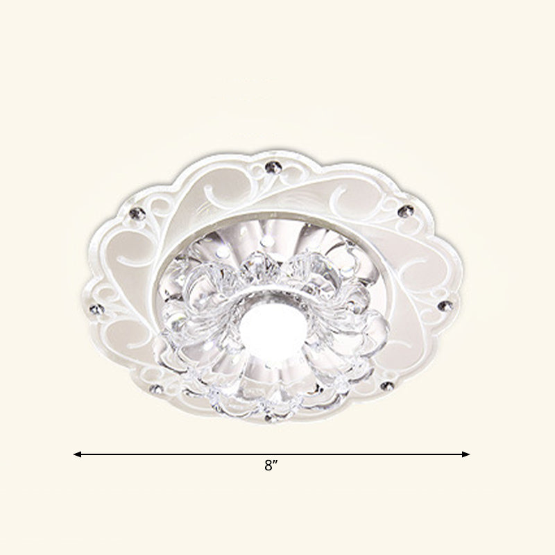 Minimalist Crystal Entryway Led Flush Mount Blossom Lighting In Clear