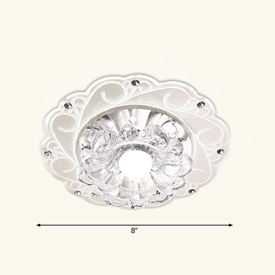 Minimalist Crystal Entryway Led Flush Mount Blossom Lighting In Clear
