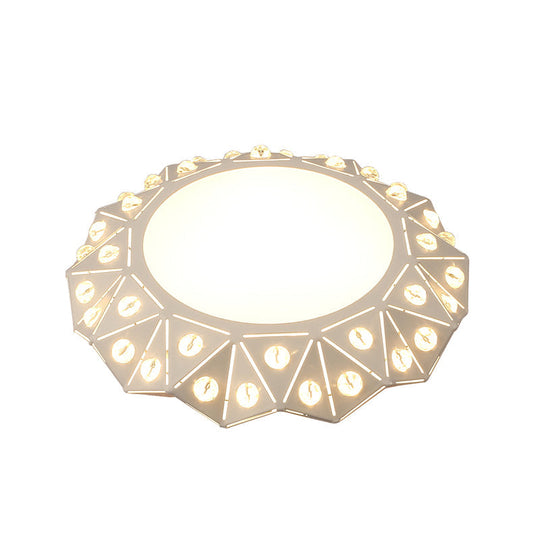 Modern Acrylic Led Ceiling Light In White For Foyer - Flush Mount Fixture