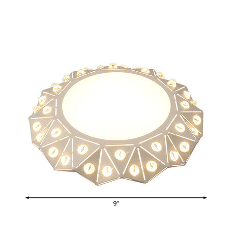 Modern Acrylic Led Ceiling Light In White For Foyer - Flush Mount Fixture