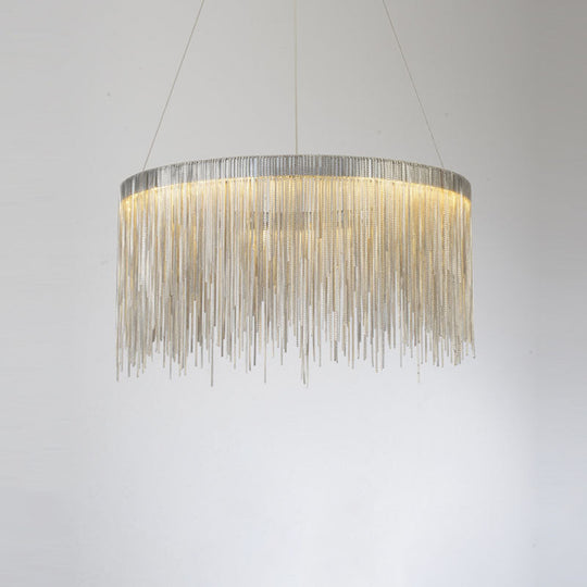 Postmodern Style Metal Fringe Pendant Light Fixture - Perfect For Living Room Silver / 16’’