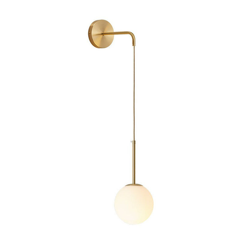 Postmodern Glass Globe Wall Lamp For Bedroom - 1-Light Mount Fixture