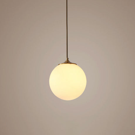 Sleek Frosted White Glass Pendant Light With Global Suspension - Ideal For Dining Rooms 1 Bulb Drop