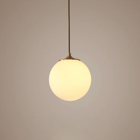 Sleek Frosted White Glass Pendant Light With Global Suspension - Ideal For Dining Rooms 1 Bulb Drop