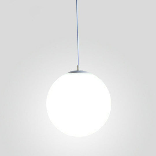 Minimalist White Sphere Opal Glass Ceiling Lamp For Single Restaurant