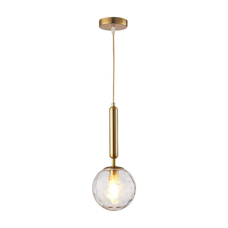 Modern Hammer Glass Pendant Light - Elegant Ball Shaped Hanging Fixture For Restaurants