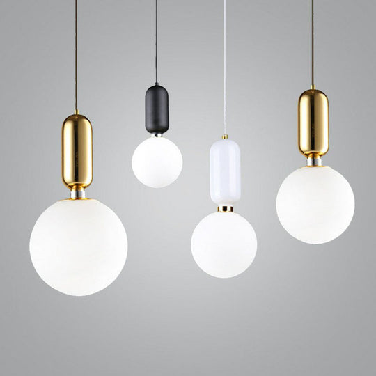 Nordic 1-Light Opaline Glass Hanging Light Fixture