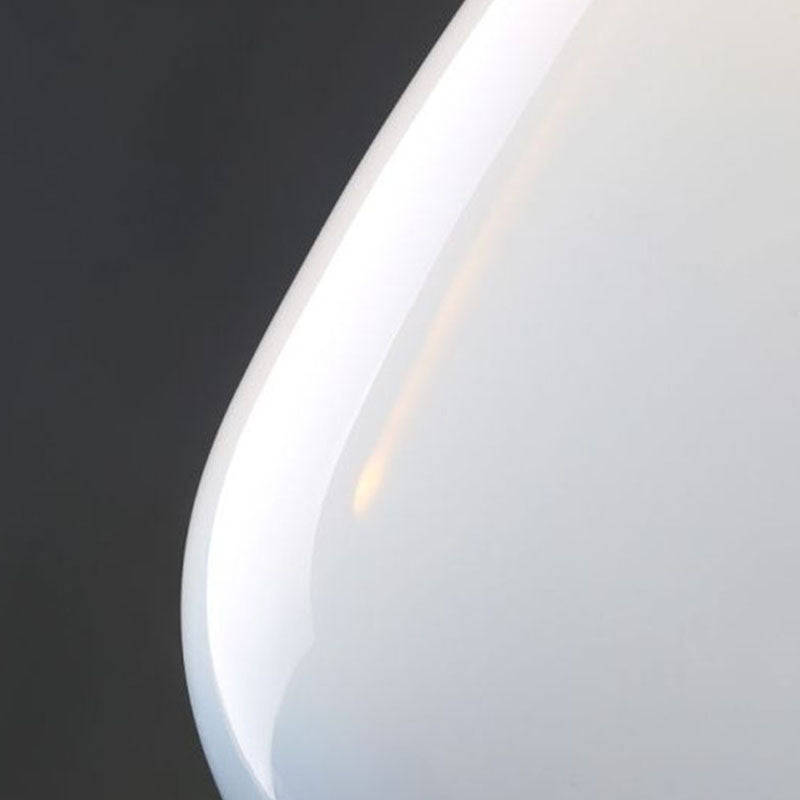 Minimalist Raindrop Glass Hanging Light With Leather Strap 1-Light Suspended Lighting Fixture