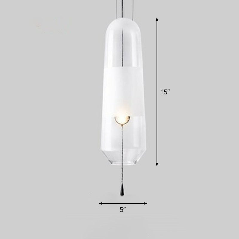 Nordic Glass Elliptical Suspension Light Pendant With Pull Chain - Perfect For Dining Rooms 1 Bulb