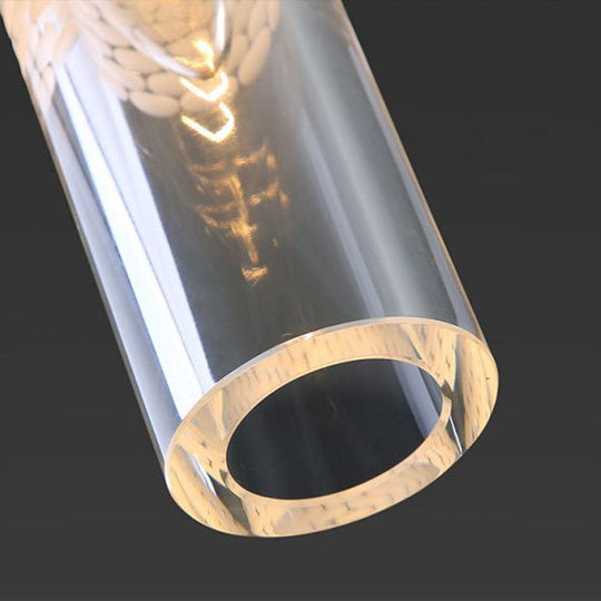 Lampe suspendue en cristal noir pour salle à manger : élégante lampe suspendue tubulaire à 1 ampoule