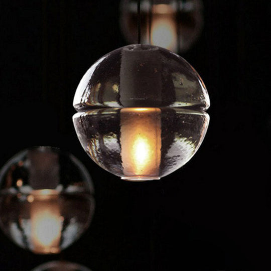 Seedy Glass Meteor Shower Pendant Chandelier: Modern Clear Suspension Light Fixture