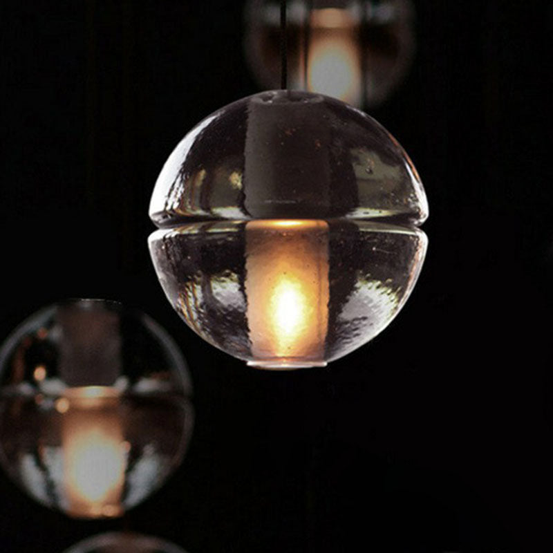 Modern Meteor Shower Multi-Light Pendant Chandelier With Clear Seedy Glass