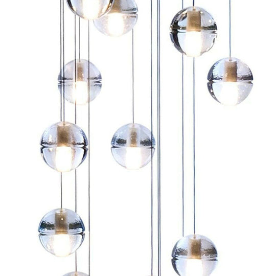 Modern Meteor Shower Multi-Light Pendant Chandelier With Clear Seedy Glass