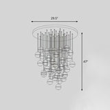 Modern Meteor Shower Multi-Light Pendant Chandelier With Clear Seedy Glass 36 / Round
