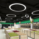 Black Metal Loop Led Chandelier Pendant Light For Gym