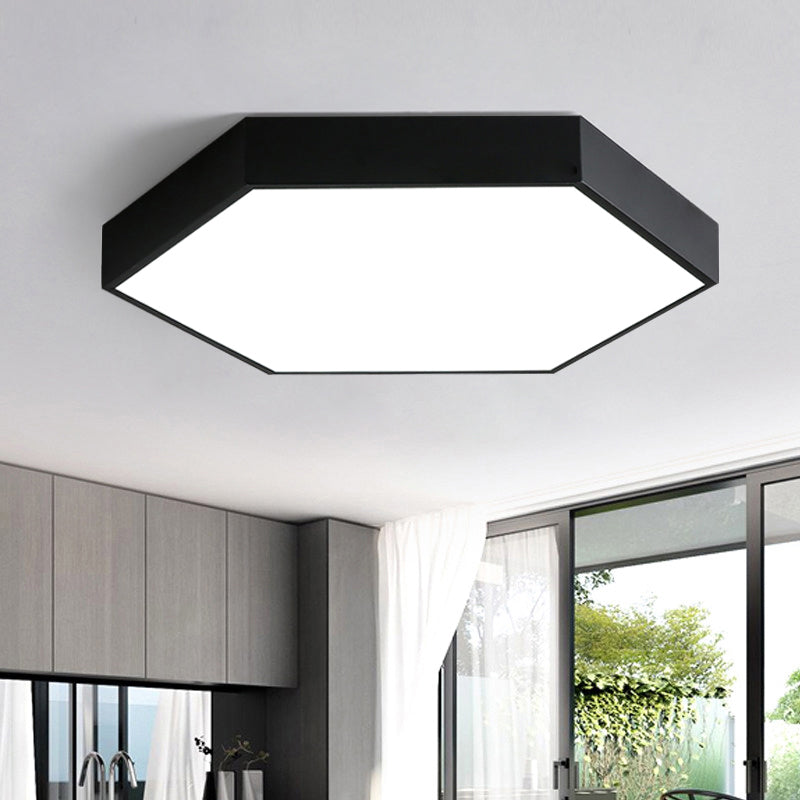 Contemporary Metal Honeycomb Led Flushmount Ceiling Light For Dining Room Black / 12’