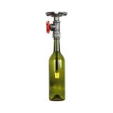 Vintage Indoor Ceiling Mounted Fixture: 1-Light Semi-Mount With Wine Bottle Glass Shade & Valve In