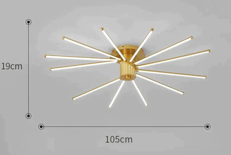 Contemporary Simple Creative Living Room Led Revolving Fireworks Ceiling